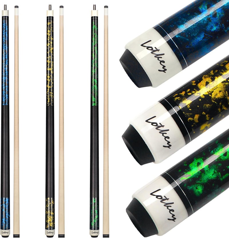 LOTKEY Pool Cue Sticks for Adults,Super Straightened Up 58'' 18 19 20 21 oz Billiard Cues Stick Canadian Maple Tacos De Billar Profesional Set of 4/3/2/1 House Bar Pool Que Table Beginner Pool Queue for Sale - Image 1